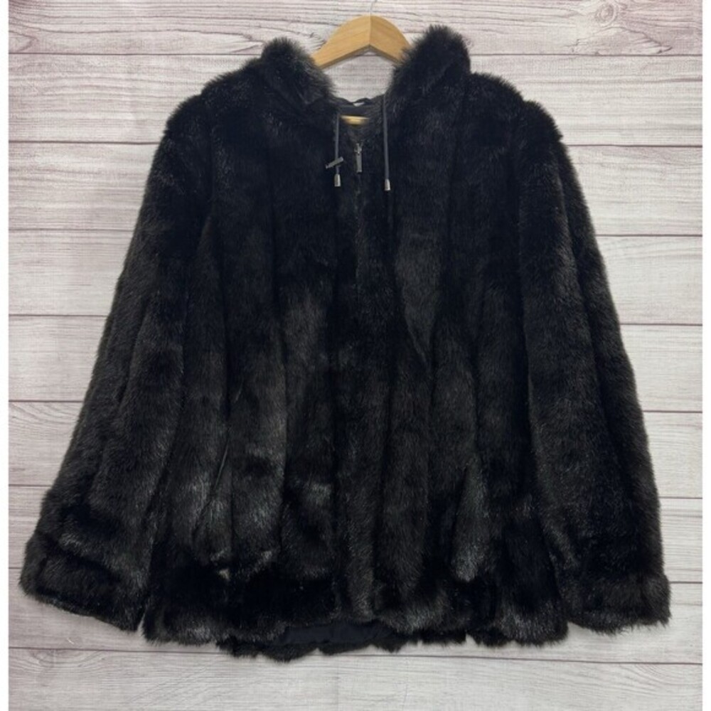 Vintage Jones New York Reversible Shell Jacket FAUX Fur Lining Size SMALL